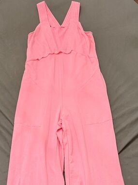 Sleeveless Pink Wide-Leg Jumpsuit